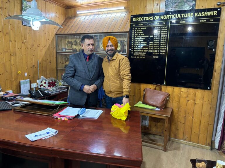 Zahoor Ahmad Bhat Assumes Directorship of Horticulture Kashmir, Embarks on New Chapter of Growth and Innovation