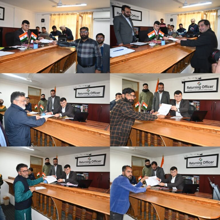 Six Additional Candidates Enter Race for Baramulla Parliamentary Constituency