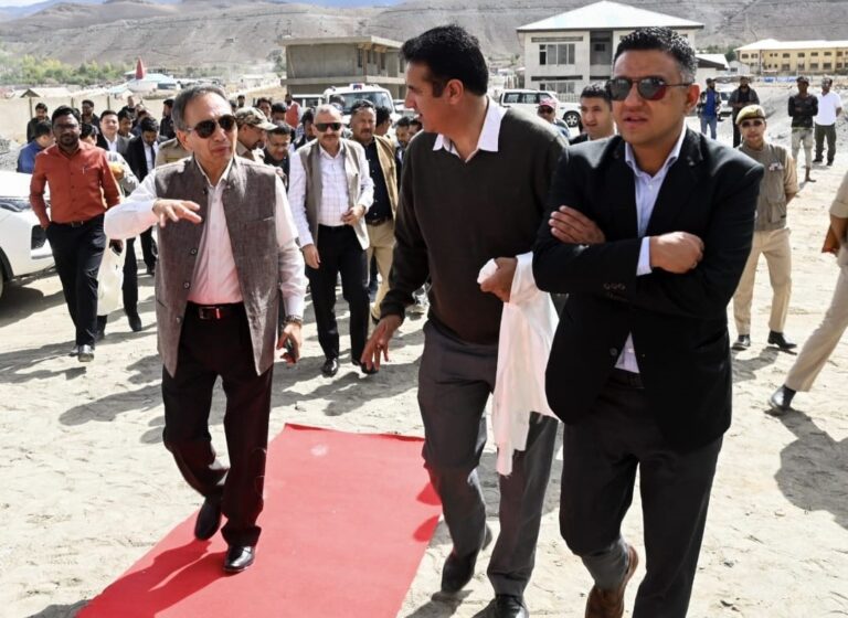 Chief Justice, High Court of Jammu & Kashmir and Ladakh, Justice Tashi Rabstan Inspects the ongoing construction works at Drass, Kargil and Khaltsi