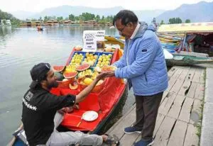Dal Lake Shikara Fruit Seller