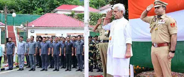 Manoj Sinha Hoists Tricolour