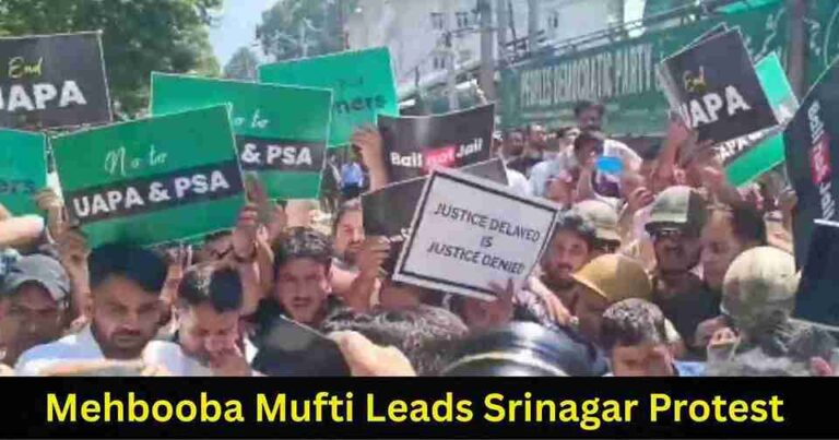 Mehbooba Mufti Leads Srinagar Protest