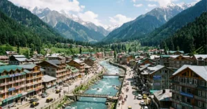 Pahalgam Kashmir valley, Lidder river flowing