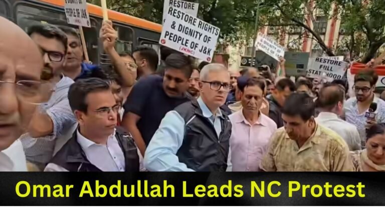Omar Abdullah Leads NC Protest at Jantar Mantar