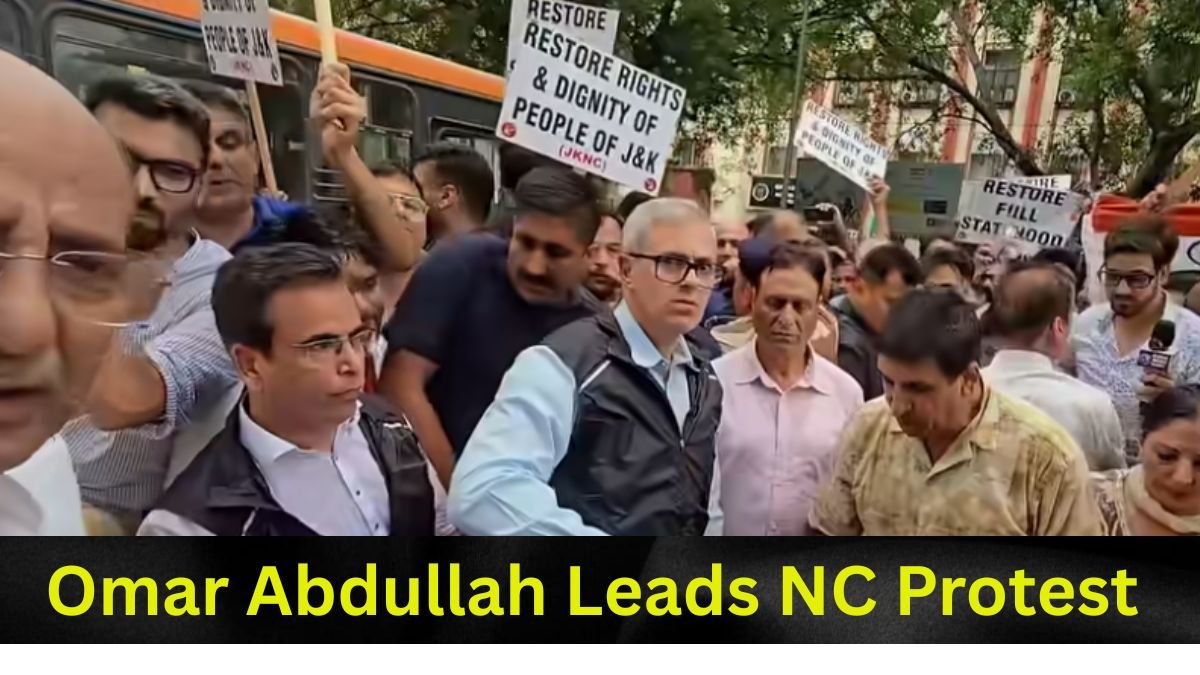 Omar Abdullah Leads NC Protest at Jantar Mantar
