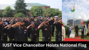 IUST Vice Chancellor Hoists National Flag