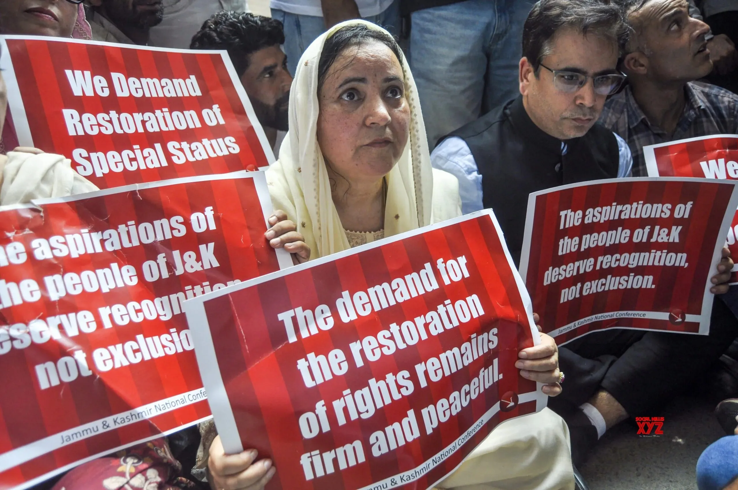 National Conference Protests in Srinagar