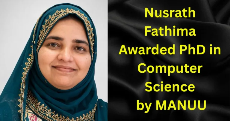 Nusrath Fathima Awarded PhD in Computer Science by MANUU
