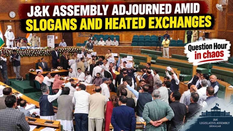 J&K Assembly Adjourned Amid Slogans