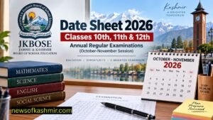 JKBOSE Date Sheet 2026