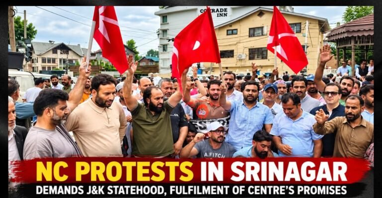 National Conference Stages Protest in Srinagar