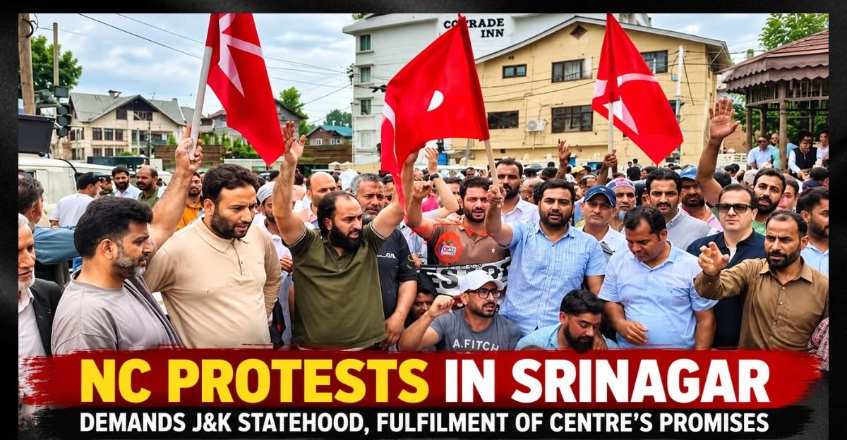 National Conference Stages Protest in Srinagar
